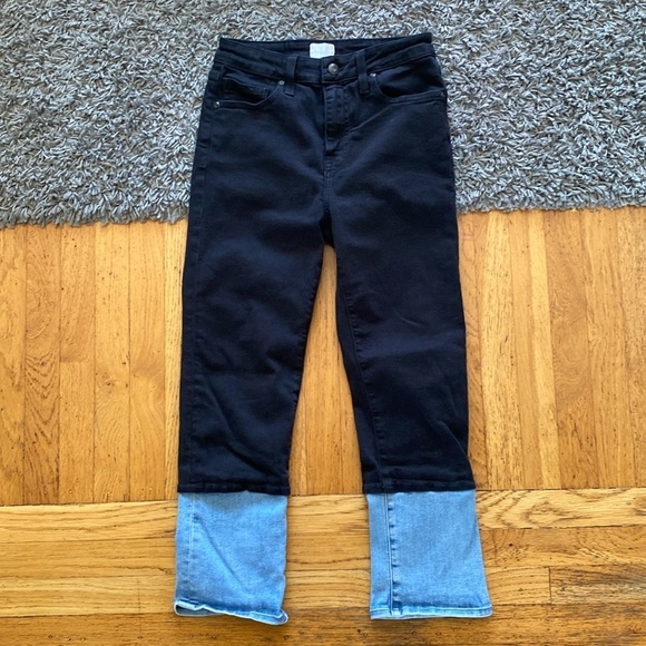 Jonathan Simkhai River High-Rise Two-Tone Stretch Straight-Leg Jeans Size 27 - Picture 4 of 13